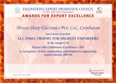 EEPC Award 2001 – 02